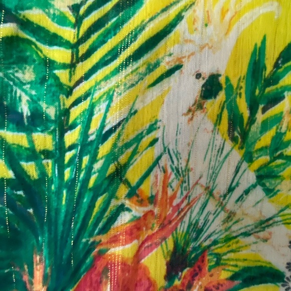 NINE WEST Bright Colorful Metallic Boho Floral Kimono Coverup With Tassles Sz OS - Picture 4 of 6